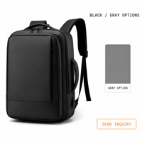 Ransel Laptop Fashion Bisnis untuk Pria, Dapat Diperluas, 15.6 Inci, Port Pengisian Daya USB, Tahan Air, Ringan, Kapasitas Besar, untuk Perjalanan