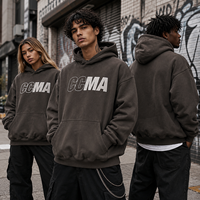 Sweat à capuche marron café personnalisé avec logo, pour hommes et femmes, coupe oversize, en molleton de coton épais, style streetwear, OEM, marque privée, appliqué