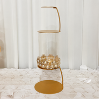 Support à gâteau rond élégant en métal doré pour table de desserts, présentoir à gâteaux à étages pour décorations de mariage