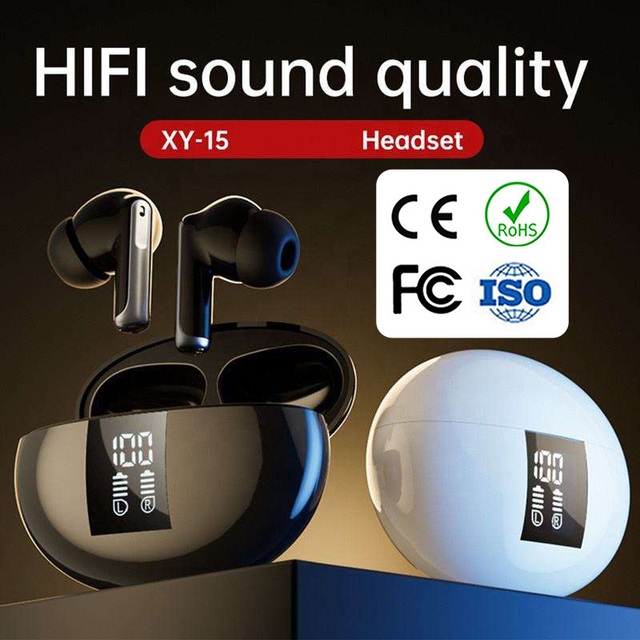 Custom XY15 TWS ANC Noise Reduction Earbuds with CE ROHS BQB Certification JL Chipset Gaming In-Ear Wireless Bluetooth Earphone