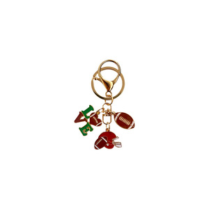 Porte-clés tendance en métal émaillé, casque de football américain, breloques lettre LOVE, thème sportif, pendentif de sac, souvenir pour fan - Product Image 5