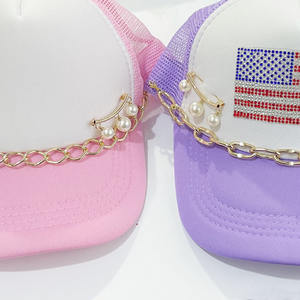 थोक स्टाइलिश स्पोर्टी एल्यूमीनियम सजावटी जाल बेसबॉल ट्रक टोपी चेन सामान महिलाओं के लिए हैंडमेड नायलॉन - Product Image 6