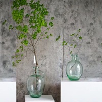 Vase en verre texturé vert, forme de pichet décoratif, porte-fleurs pour fleurs séchées, décoration de table à domicile