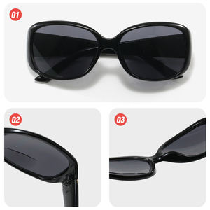 Elegant Fashionable Ladies' Large-frame Bifocal Customizable Varifocal <strong>Reading</strong> Glasses Metal <strong>Accessories</strong> Embedded Gray Lenses - Product Image 5