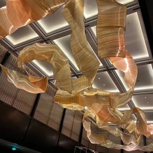 Lampadario in tessuto di cristallo completo personalizzato con Design creativo unico per la Lobby illuminazione decorativa in alberghi contratti di ingegneria - Product Image 4