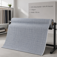 Tissu Aramide Ignifuge pour Protection Chimique des Pompiers, Largeur 150cm, 120gsm, 50% Meta-Aramide + 50% Viscose Ignifuge