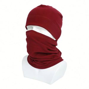 Unisex Polar Fleece Watch <b>Neck</b> <b>Warmer</b> Windproof Beanie Hats Scarf Set Warm Cap Cold Weather Face Mask for Men Women - Product Image 2