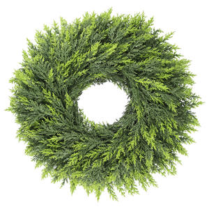 नए पुष्पचक्र क्रिसमस नॉरफ़ॉक पाइन सामग्री पुष्पचक्र प्लास्टिक की अंगूठी नीचे के दरवाजे लटका घर सजावट पाइन सामग्री - Product Image 5