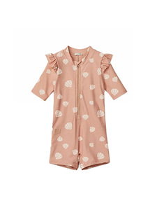 Traje de Baño de Princesa para Bebé Niña, Estilo Ins, con Encaje, Manga Larga, UPF50+, Alta Elasticidad, con Cierre y Volantes - Product Image 1