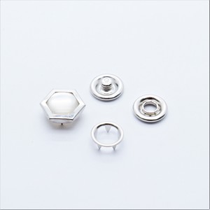 High Quality 10mm Stainless Steel Pearl Prong Snap <strong>Button</strong> Custom Square Design <strong>Shank</strong> Style for Wholesale for Garments Bags Logo - Product Image 5