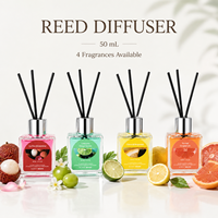 Lot de diffuseurs à bâtonnets 50 ml sans flamme pour la maison, parfum d'intérieur, aromathérapie, avec bâtonnets, parfum personnalisé OEM