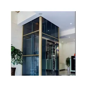 1.5m/s Tempered Glass Residential Passenger Lifts 400KG Stainless Steel Elevator Cabin