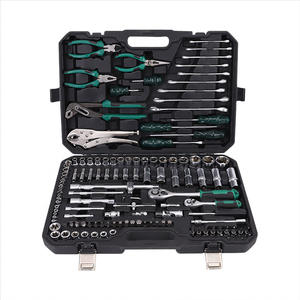 Ensemble d'outils de quincaillerie de 131 pièces, kit d'outils à main en acier Cr-V forgé, boîte à outils multifonctionnelle pour la réparation à domicile, le travail du bois, l'électricité, la mécanique - Product Image 1