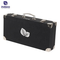 Emballage rigide en papier personnalisé carré noir enfants couture valise en carton boîte-cadeau avec matériel