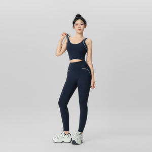 Nouveauté 2025 – Vente en gros de vêtements de sport personnalisés : Soutien-gorge de sport et ensembles de leggings de yoga, tenue de sport 2 pièces avec empiècements de couleur pour la gym - Product Image 3
