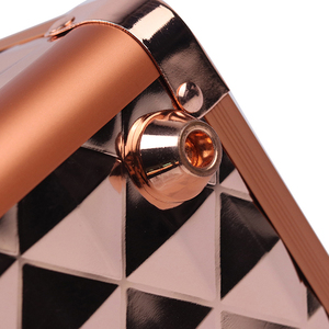 Hộp Kim Cương Chuyên Nghiệp Màu Vàng Hồng, Hộp Trưng Bày Mỹ Phẩm Trang Điểm Bằng Nhôm Dễ Mang Theo, Có Khay Khóa - Product Image 6