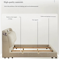 Lit rembourré en tissu, lit double, lit king-size, meubles de chambre à coucher modernes, fabriqué en Chine