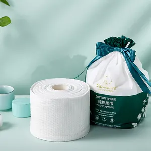 Jumbo Roll Facial Tissue 60 Counts 1 Ply Natural Plant Fibre Cleansing Spun-lace Non-woven Face Tissues