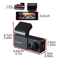 Caméra de tableau de bord de voiture WiFi GPS 4K+2K à double objectif, enregistreur vidéo, écran IPS 3,2 pouces, vision nocturne Starlight, caméras avant/arrière pour usage universel