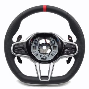 Volante de Cuero Estilo LCI Personalizado para <span class=keywords><strong>BMW</strong></span> F10 F30 G20 G30 G01 G05 M2 M3 G80 M4 G82 M Performance Racing - Product Image 1