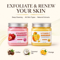 Exfoliërende gezichts- en lichaamsscrub 350g, 15 fruitvarianten met mango, kokos, aardbei, avocado voor een gladde huid Private Label