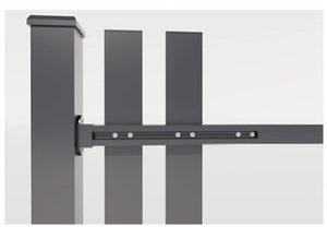 Balustrade en verre en alliage d'aluminium noir mat, montage au sol, assemblage facile, finition thermolaquée, utilisation extérieure, <span class=keywords><strong>escalier</strong></span> - Product Image 5
