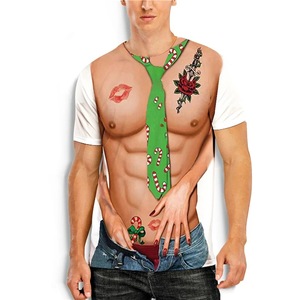 Men's Vintage Knitted 180g Short Sleeve Digital Printing <strong>Funny</strong> Style Round Neck Outdoor Loose Casual <strong>Tshirt</strong> - Product Image 5