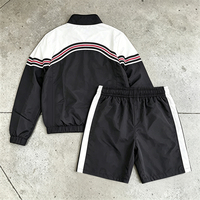 Ensemble Sport Décontracté Homme Tendance Bicolore OEM ODM – Haut Manches Courtes Coupe-Vent et Short à Cordon – Deux Pièces pour l'Été