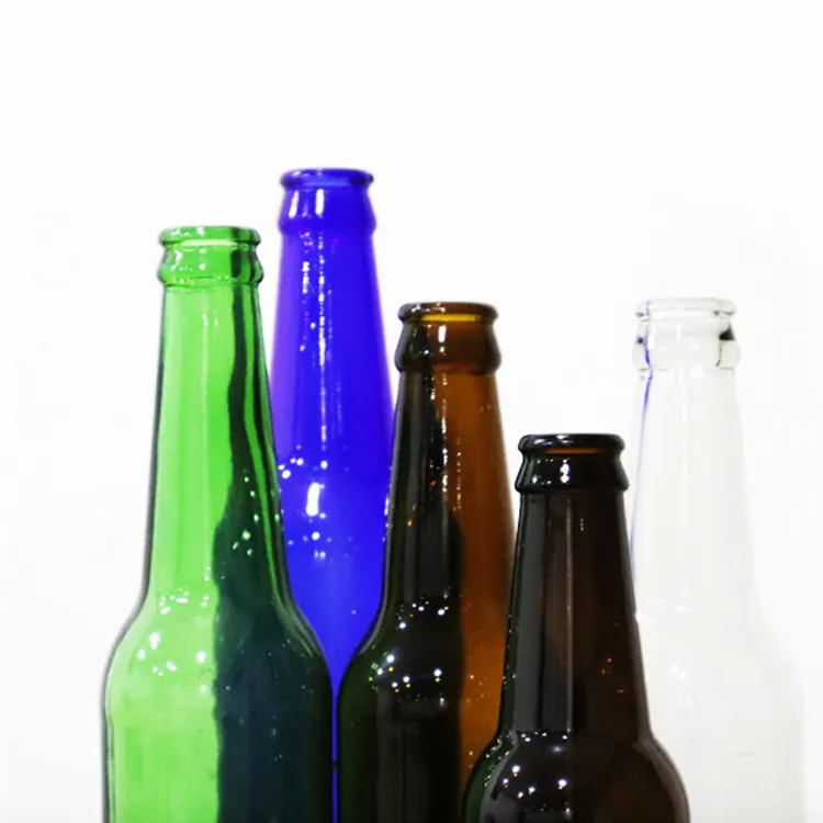 Custom Bottle Beer Packaging Juice Soda Beverage Amber Glass Beer Bottle With Top