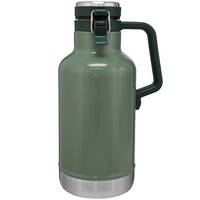 Growler à bière classique avec logo personnalisé, grande capacité 64 oz, bouteille d'eau isotherme en acier inoxydable avec poignée, gourde