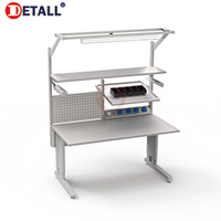 Mesa de trabajo de reparación de computadora Esd de acero, mesa de trabajo de pie, mecánico con ruedas