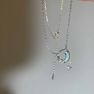 Dream Chasing Galaxy Star Necklace For Women Zinc Alloy Clavicle Chain Star Moon Pendant Gift Jewelry - Product Image 4