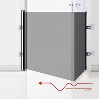 Barrière de Sécurité Automatique Rétractable Sans Perçage pour Animaux de Compagnie, Barrière Anti-Chats pour Porte, Clôture pour Chiens, Barrière d'Isolation Intérieure, Garde-Corps pour Porte