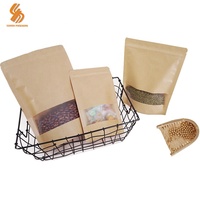Sacs à soufflet en papier kraft imprimé laminé refermables avec fermeture éclair pour aliments pour animaux, collations, amandes – Doypack