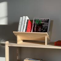Présentoir Minimaliste en Contreplaqué pour Magazines et Livres, Organisateur de Bureau Moderne en Forme de V, Plateau de Rangement Naturel pour Bureau