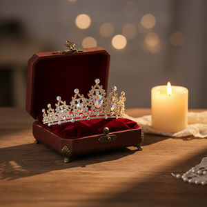 Tiara de <span class=keywords><strong>Novia</strong></span> de Alta Calidad, Estilo Europeo y Americano, Estilo Barroco, con Pedrería, Corona de Princesa, Tiara de <span class=keywords><strong>Novia</strong></span> - Product Image 4