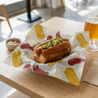 Vente en gros d'usine, emballage alimentaire personnalisé biodégradable, imperméable, enduit de PE, résistant à la graisse, pour en-cas, charcuterie, hamburger, emballage pour burger