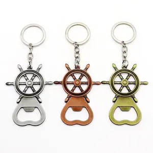 Rudder Bottle Opener Helm Design Car Keychain Keyring Key Chain Keys Ring Promotion Gift Bag Decoration Collect Holder FOB