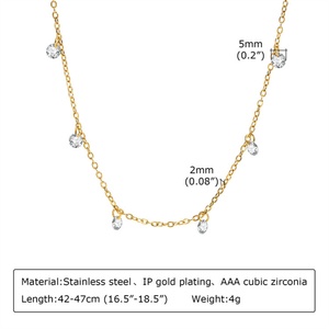 Collar de Moda Sencillo para Mujer, Collar con Colgante de Circonita Arcoíris - Product Image 6