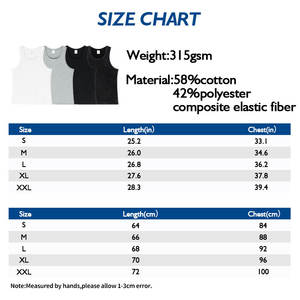 Algodón Oversized Stringer Custom Print Tallas grandes Hombres Gym - Product Image 4