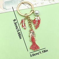 Porte-clés mignon en alliage avec pendentif en forme de goutte d'huile, boîte à cosmétiques de luxe exquise de style européen et américain, imitation rouge à lèvres
