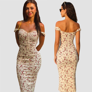 Vestido Largo de Verano con Estampado Floral Pequeño Estilo Francés, Cuello en V, Sexy, con Encaje, Tipo Camisola - Product Image 3