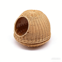 Panier multifonctionnel en rotin tressé écologique pour chat, respirant, résistant à la moisissure, facile à nettoyer, durable, pour l'intérieur