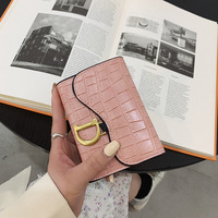 Dompet Kartu Wanita Motif Kulit Buaya PVC Grosir, Dompet Pendek Ultra Tipis Multi-Slot, Logo Custom