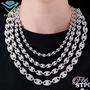 Cadena cubana de 8 mm con diamantes de moissanita VVS, diseño de moda, certificado GRA, chapada en oro sobre plata de ley 925, unisex, envío directo de fábrica. - Product Image 1
