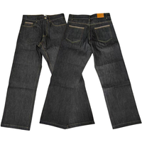 Jeans pour hommes en micro-flare 15 oz, coupe droite, taille mi-haute, avec bord rouge étroit et détails rouges sur les côtés, style Okayama, personnalisables, vente en gros OEM