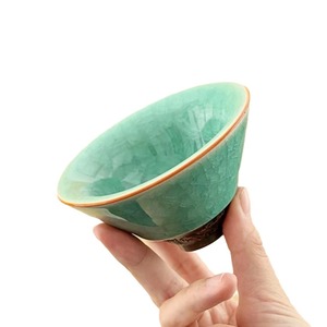 Taza de té cónica de cerámica Ru Ware con patrón de grietas de hielo para degustación de té Kung Fu, origen Dehua - Product Image 5
