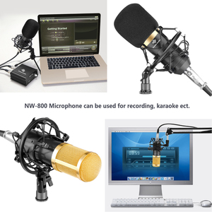GAM-800 studio professionnel radiodiffusion enregistrement de microphone à condensateur de type boule anti-vent en mousse bouchon câble d'alimentation noir - Product Image 6