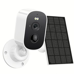 Caméra de surveillance CCTV sans fil 4MP pour intérieur, à piles, avec contrôle par application mobile, haute qualité, 3 objectifs, et éclairage solaire IA - Product Image 1