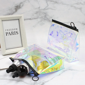 Bolsa de cosméticos de PVC resistente al agua y al voltaje, cortada con láser, moderna y colorida, bolsa de aseo, bolsa de almacenamiento de viaje de gran capacidad - Product Image 3